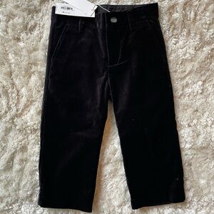 NWT Janie and Jack Black Kids Velvet Pants